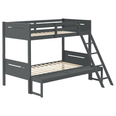 Best Furniture Outlet - Coaster - Littleton Wood Twin Over Full Bunk Bed Grey - 405052GRY