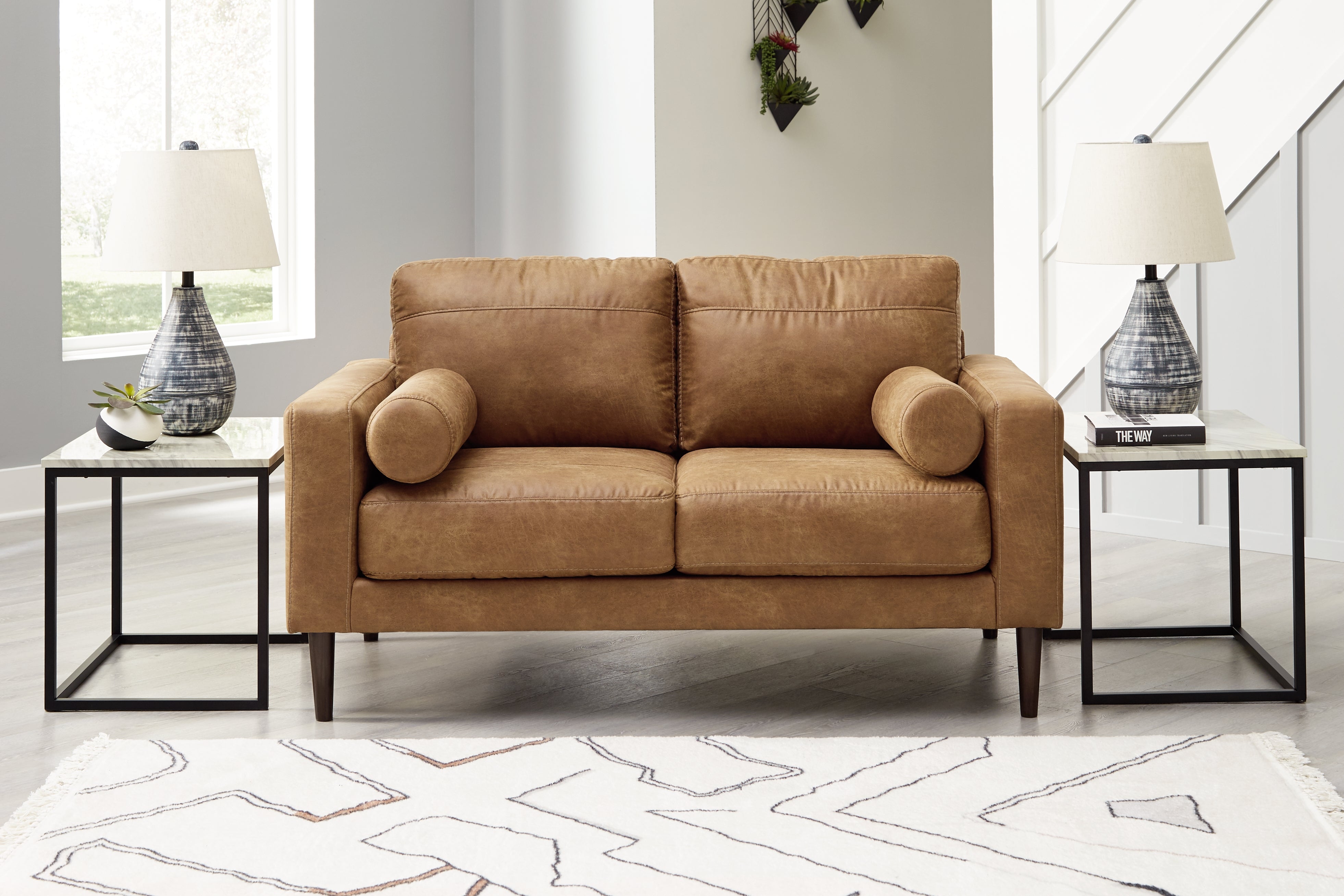 Best Furniture Outlet - Ashley Furniture - Telora Living Room - Loveseat / Caramel - 4100235