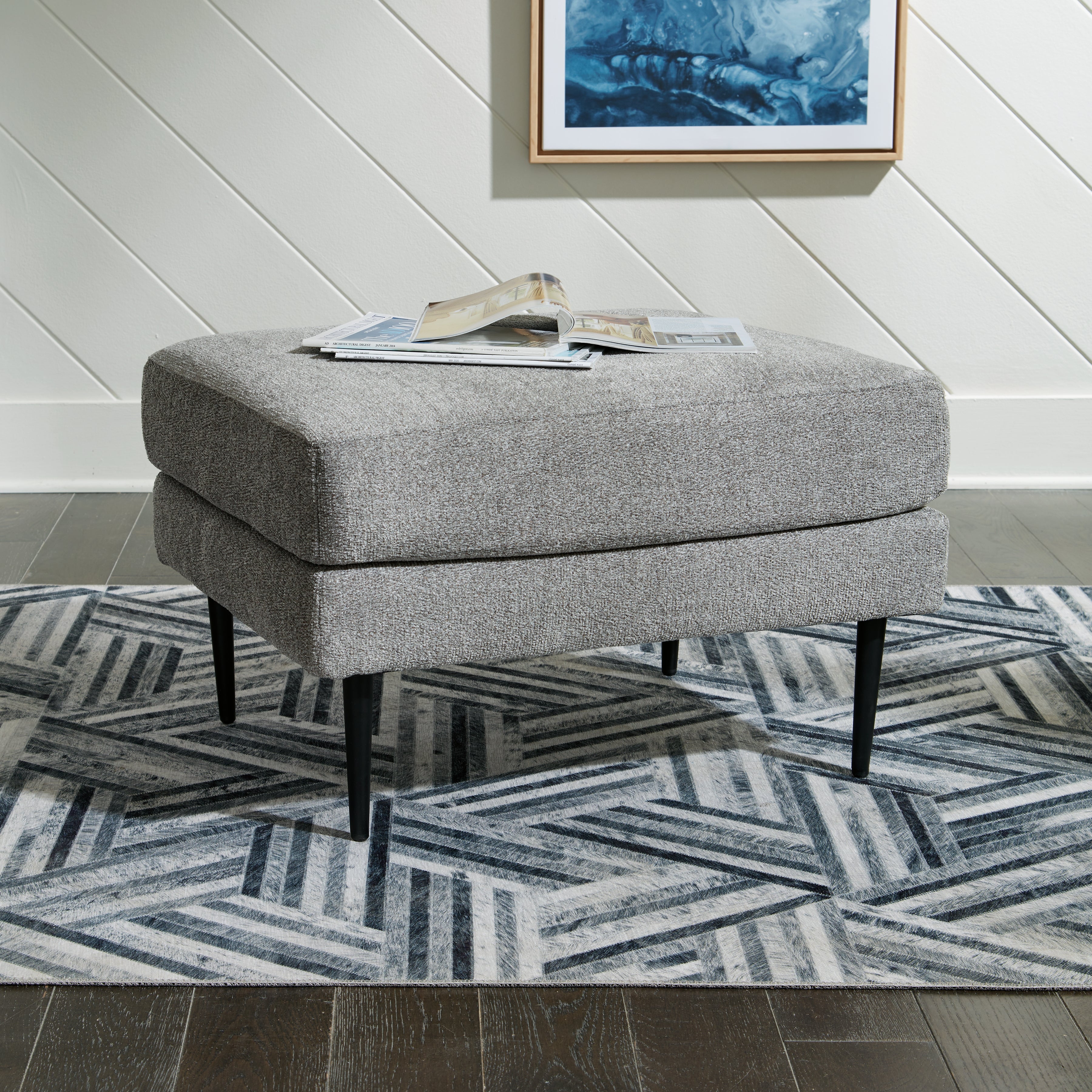 Best Furniture Outlet - Ashley Furniture - Hazela Living Room - Ottoman / Charcoal - 4110214