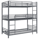 Best Furniture Outlet - Coaster - Maynard Metal Twin Triple Bunk Bed Gunmetal - 422670