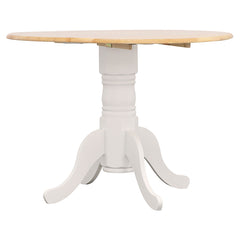 Best Furniture Outlet - Coaster - Allison Round 40-inch Drop Leaf Extension Dining Table White - 4241