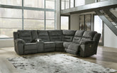 Best Furniture Outlet - Ashley Furniture - Nettington Sectional - 4-Piece Power Reclining Sectional / Smoke - 44101S3