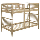 Best Furniture Outlet - Coaster - Abram Windsor Twin Over Twin Wood Bunk Bed with Ladder Almond - 460061T