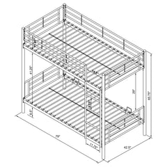 Hayward Metal Twin Over Twin Bunk Bed Silver