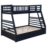 Best Furniture Outlet - Coaster - Ashton 2-drawer Wood Twin Over Full Bunk Bed Navy Blue - 460181