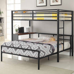 Best Furniture Outlet - Coaster - Fisher Twin Over Full Workstation Loft Bed Set Gunmetal - 460229-S2F
