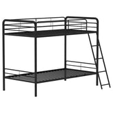 Best Furniture Outlet - Coaster - Carson Metal Twin Over Twin Bunk Bed Glossy Black - 460334BLK