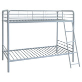 Best Furniture Outlet - Coaster - Carson Metal Twin Over Twin Bunk Bed Glossy Silver - 460334SVR