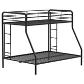Best Furniture Outlet - Coaster - Carson Metal Twin Over Full Bunk Bed Glossy Black - 460340BLK