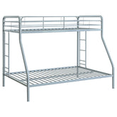 Best Furniture Outlet - Coaster - Carson Metal Twin Over Full Bunk Bed Glossy Silver - 460340SVR