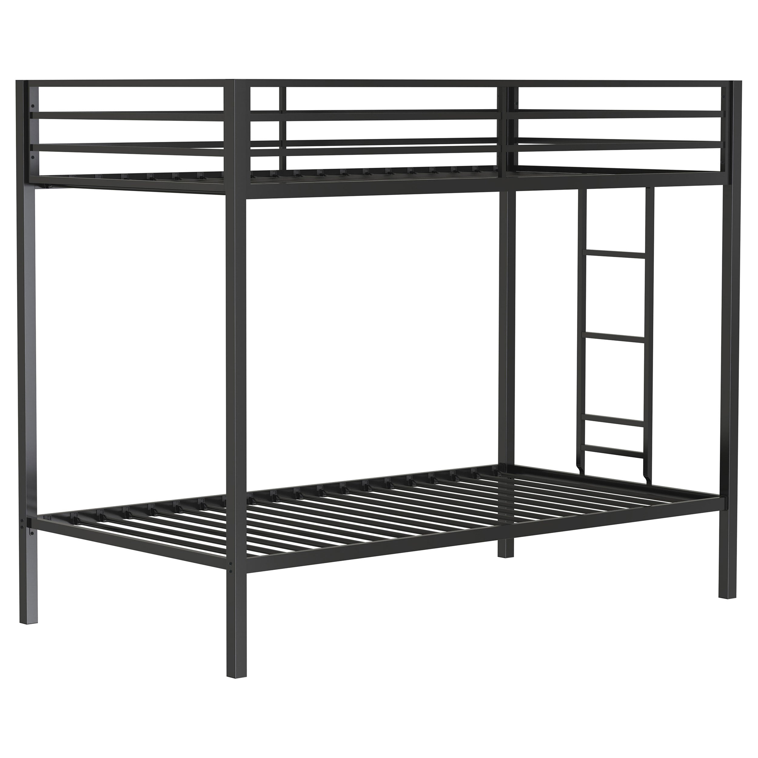 Best Furniture Outlet - Coaster - Alevera Metal Twin Over Twin Bunk Bed with Ladder Black - 460361BLK