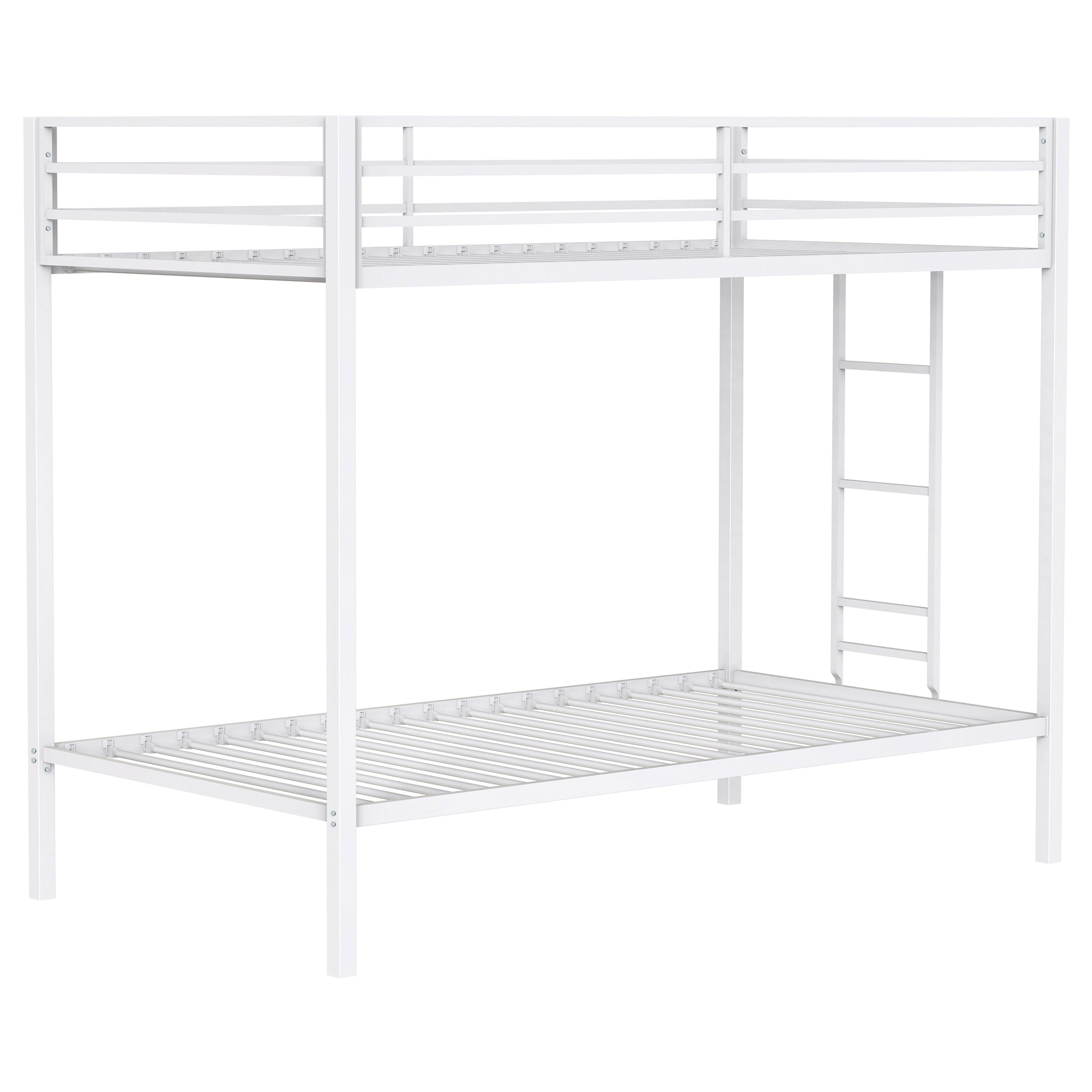 Best Furniture Outlet - Coaster - Alevera Metal Twin Over Twin Bunk Bed with Ladder White - 460361WHT