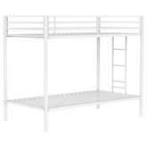 Best Furniture Outlet - Coaster - Alevera Metal Twin Over Twin Bunk Bed with Ladder White - 460361WHT