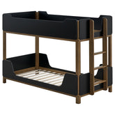 Best Furniture Outlet - Coaster - Morris Twin Over Twin Wood Bunk Bed Black and Walnut - 460369