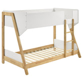Best Furniture Outlet - Coaster - Wyatt Wood Twin Over Twin Bunk Bed White and Natural - 460510