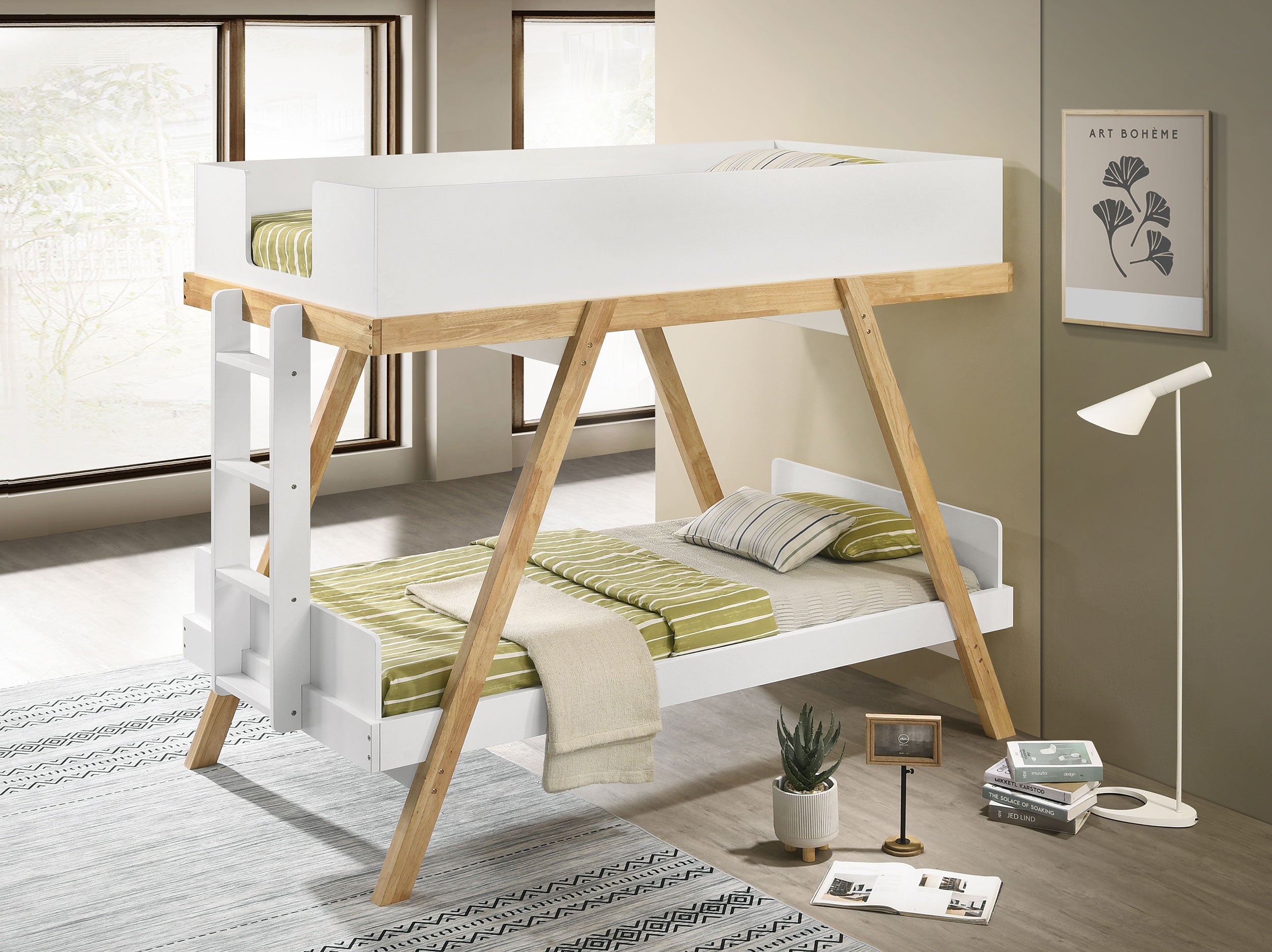 Best Furniture Outlet - Coaster - Frankie Twin Over Twin Bunk Bed with 7-inch Mattresses White - 460570T-SM