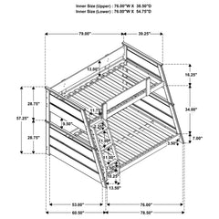 Holden Wood Veneer Twin Over Full Bunk Bed Walnut
