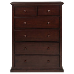 Sumerlin 6-drawer Bedroom Chest of Drawers Cappuccino