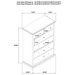 Sumerlin 6-drawer Bedroom Chest of Drawers White