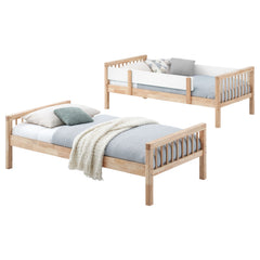 Dakota Wood Twin Over Twin Bunk Bed Natural