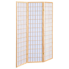 Best Furniture Outlet - Coaster - Carrie 3-Panel Room Divider Folding Shoji Screen Natural - 4621
