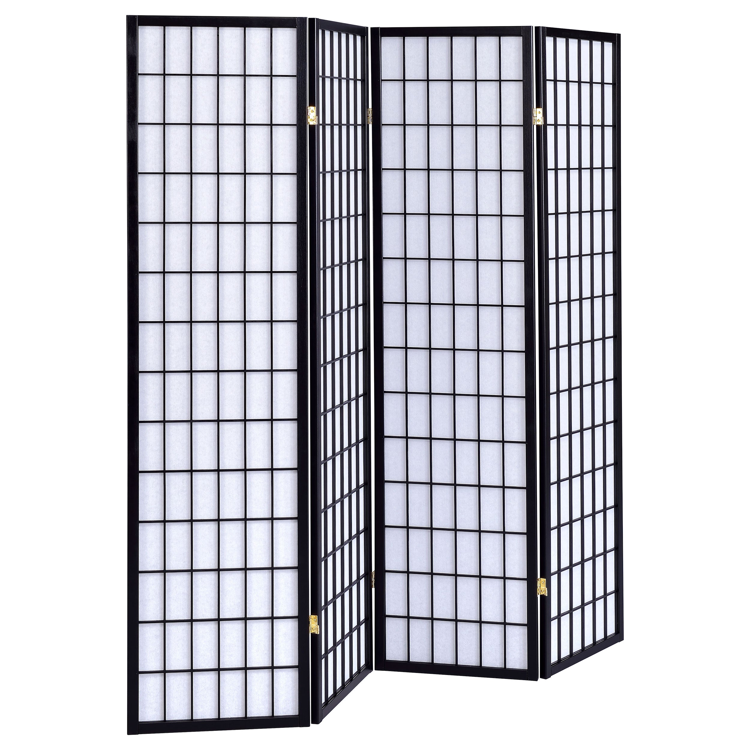 Best Furniture Outlet - Coaster - Roberto 4-Panel Room Divider Folding Shoji Screen Black - 4624