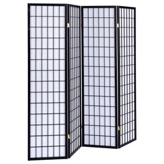 Best Furniture Outlet - Coaster - Roberto 4-Panel Room Divider Folding Shoji Screen Black - 4624