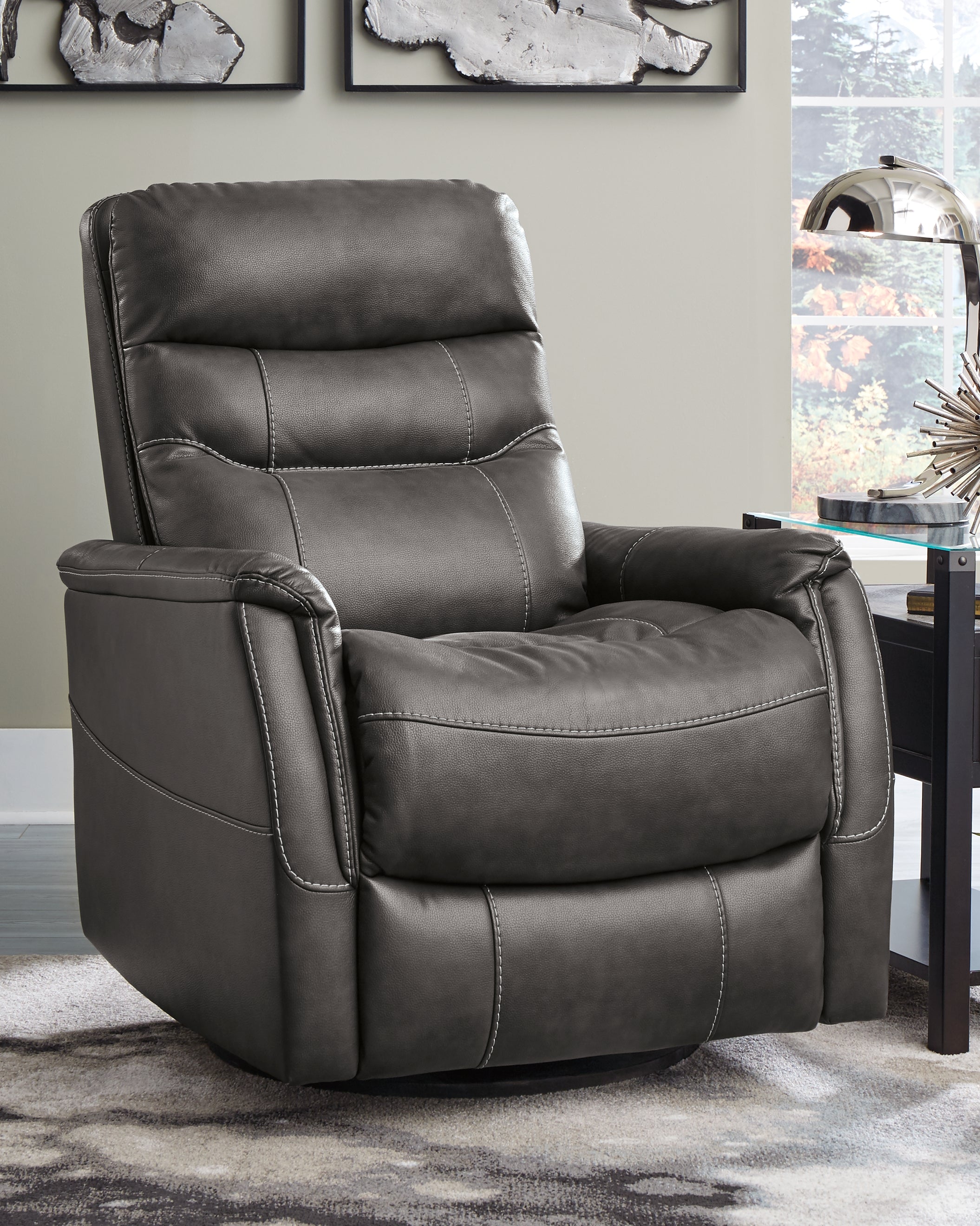 Best Furniture Outlet - Ashley Furniture - Riptyme Living Room - Swivel Glider Recliner / Quarry - 4640261