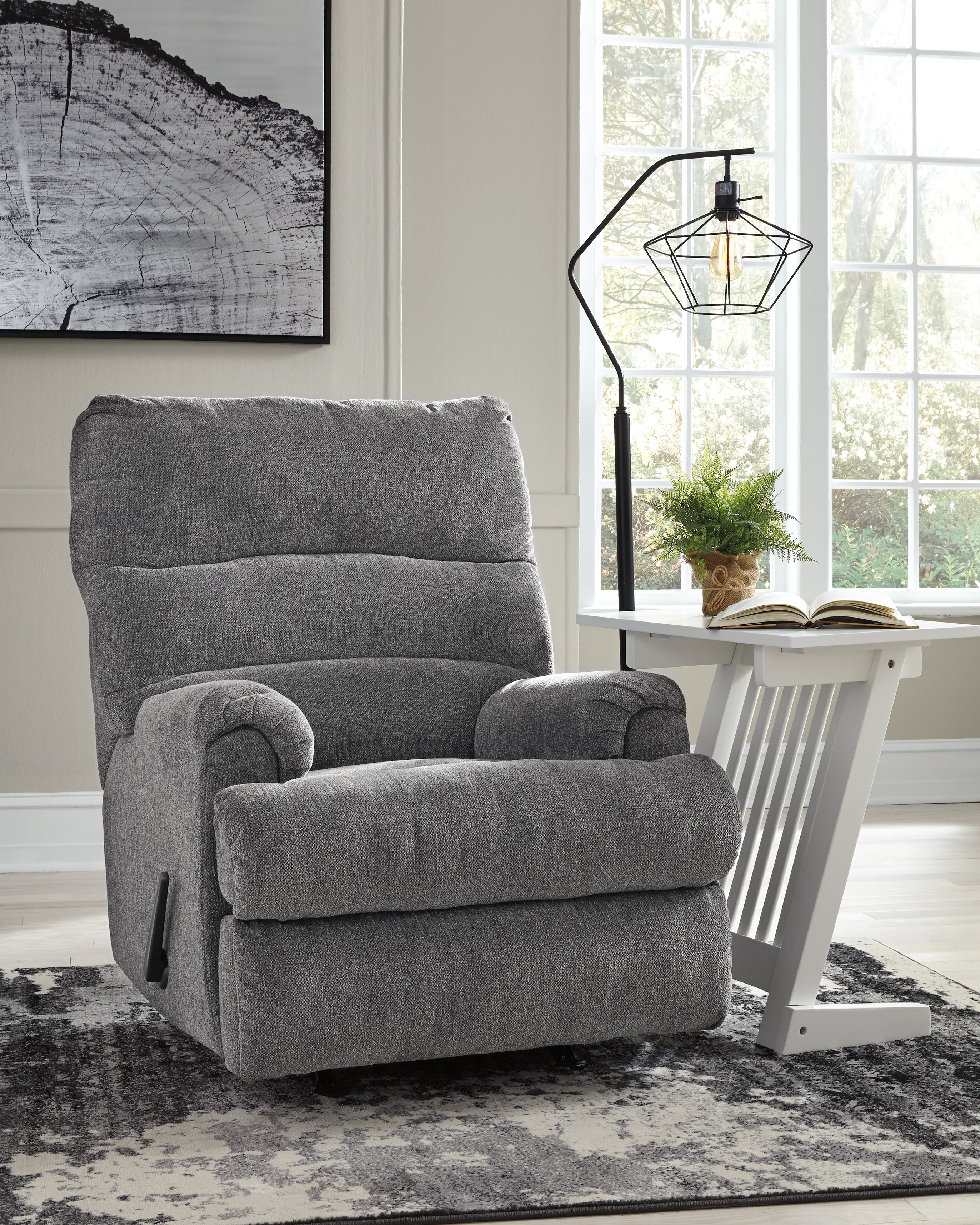 Best Furniture Outlet - Ashley Furniture - Man Fort Living Room - Rocker Recliner / Graphite - 4660525