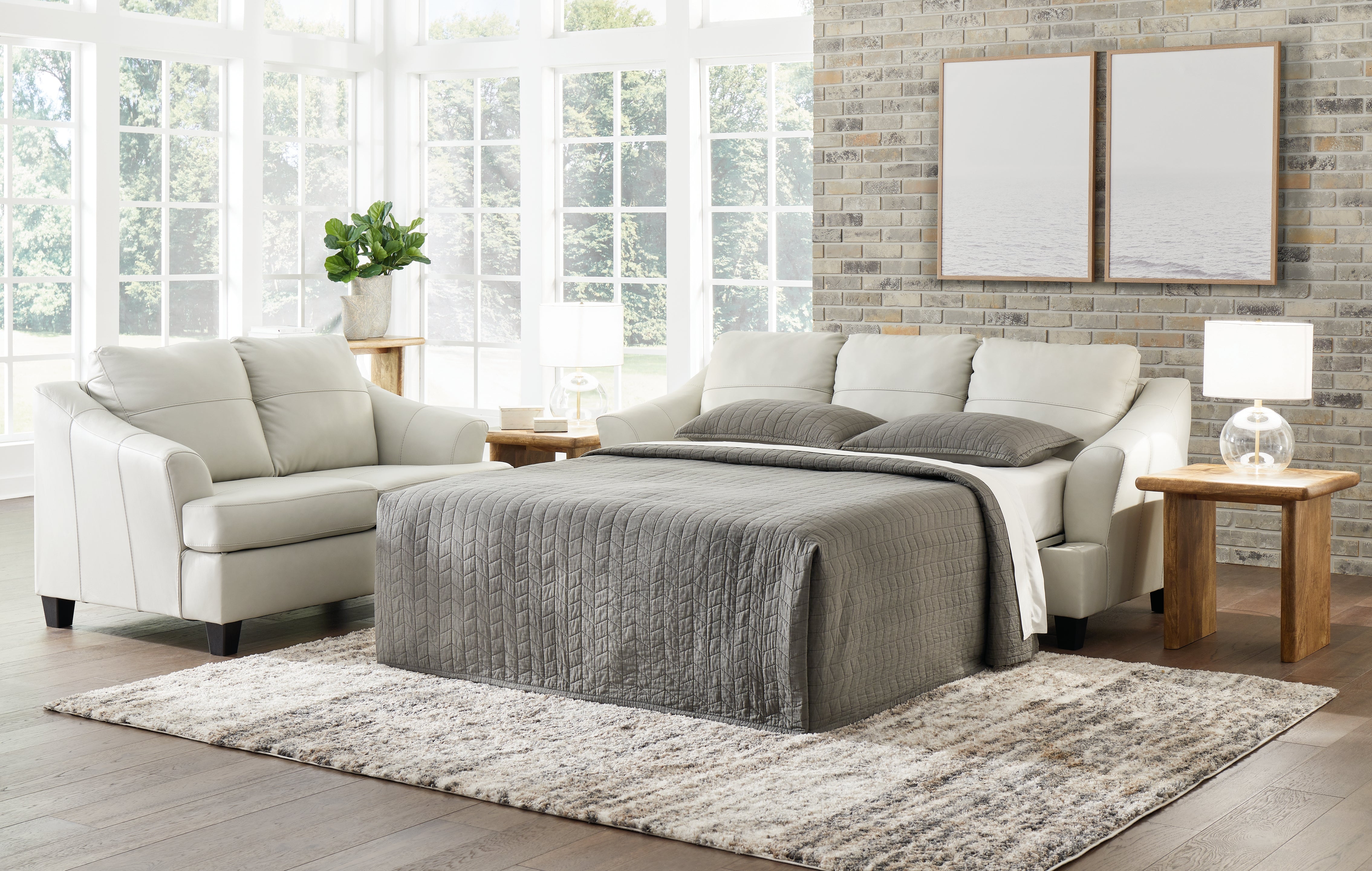 Best Furniture Outlet - Ashley Furniture - Genoa Queen Sofa Sleeper and Loveseat - Queen Sofa Sleeper and Loveseat - 47704U5