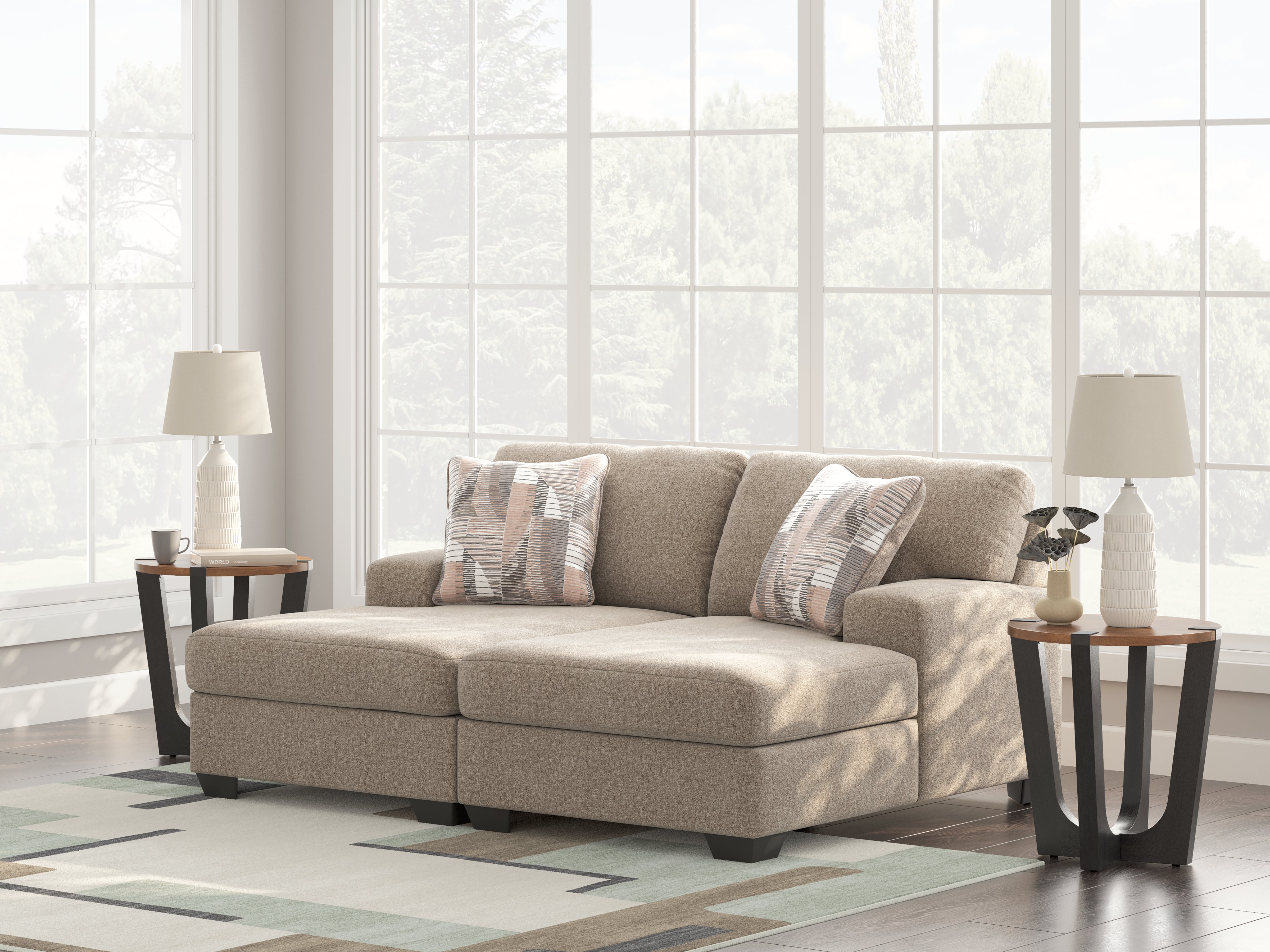 Best Furniture Outlet - Ashley Furniture - Newellen Sectional - RAF 2-Piece Super Chaise / Hemp - 48404S4