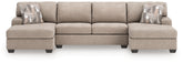 Best Furniture Outlet - Ashley Furniture - Newellen Sectional - RAF 3-Piece Sleeper Sectional with Chaise / Greystone - 48405S5