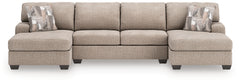Best Furniture Outlet - Ashley Furniture - Newellen Sectional - RAF 3-Piece Sleeper Sectional with Chaise / Greystone - 48405S5
