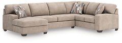 Best Furniture Outlet - Ashley Furniture - Newellen Sectional - RAF 3-Piece Sectional with Chaise / Hemp - 48404S1
