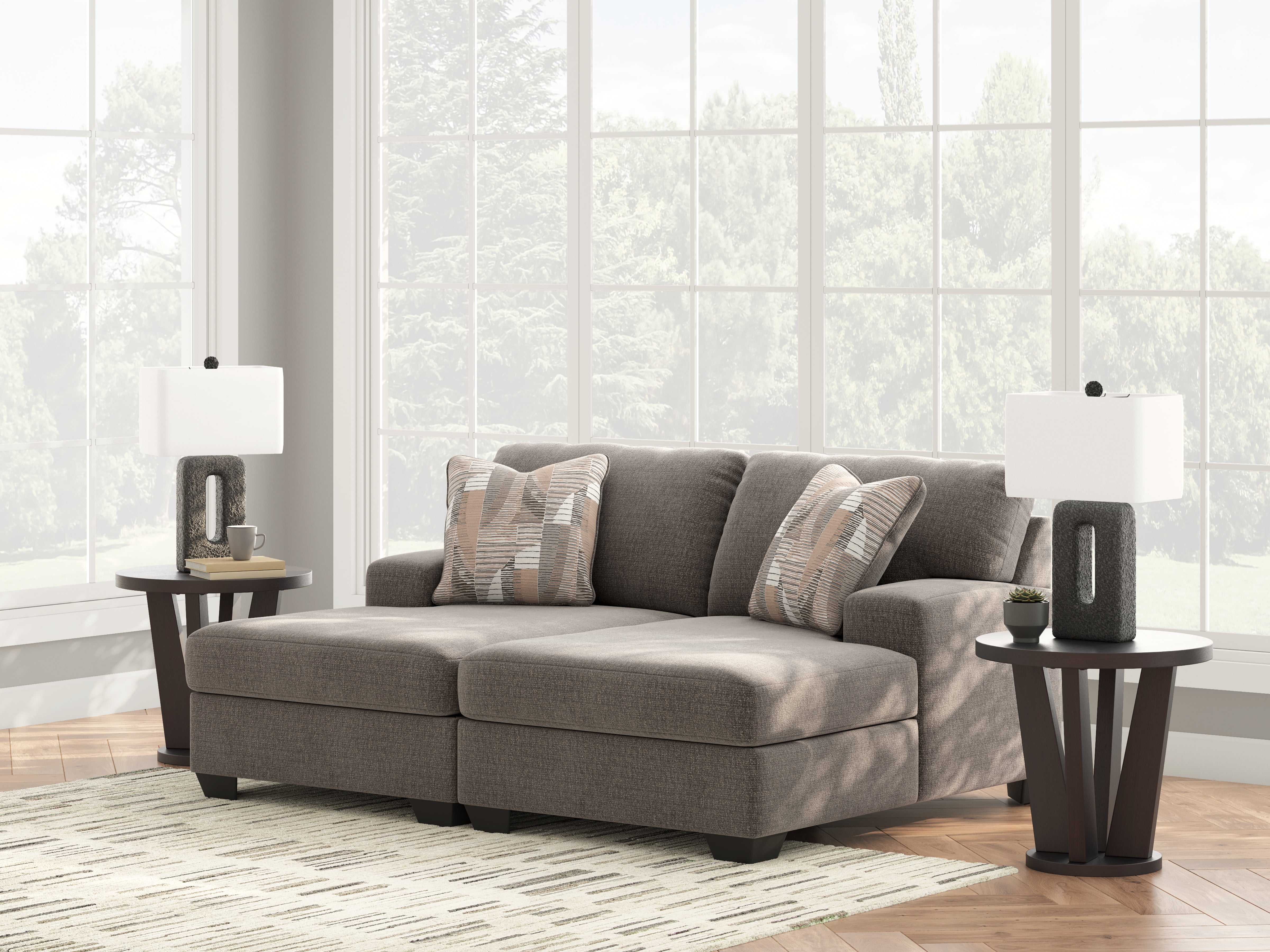 Best Furniture Outlet - Ashley Furniture - Newellen Sectional - RAF 2-Piece Super Chaise / Greystone - 48405S4