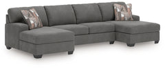 Best Furniture Outlet - Ashley Furniture - Newellen Sectional - RAF 3-Piece Sectional with Double Chaise / Greystone - 48405S3