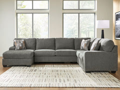 Best Furniture Outlet - Ashley Furniture - Revenna Sectional - RAF 3-Piece Sectional with Chaise / Greystone - PC48405S1