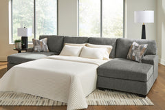 Best Furniture Outlet - Ashley Furniture - Revenna Sectional - RAF 3-Piece Sleeper Sectional with Double Chaise / Greystone - PC48405S7