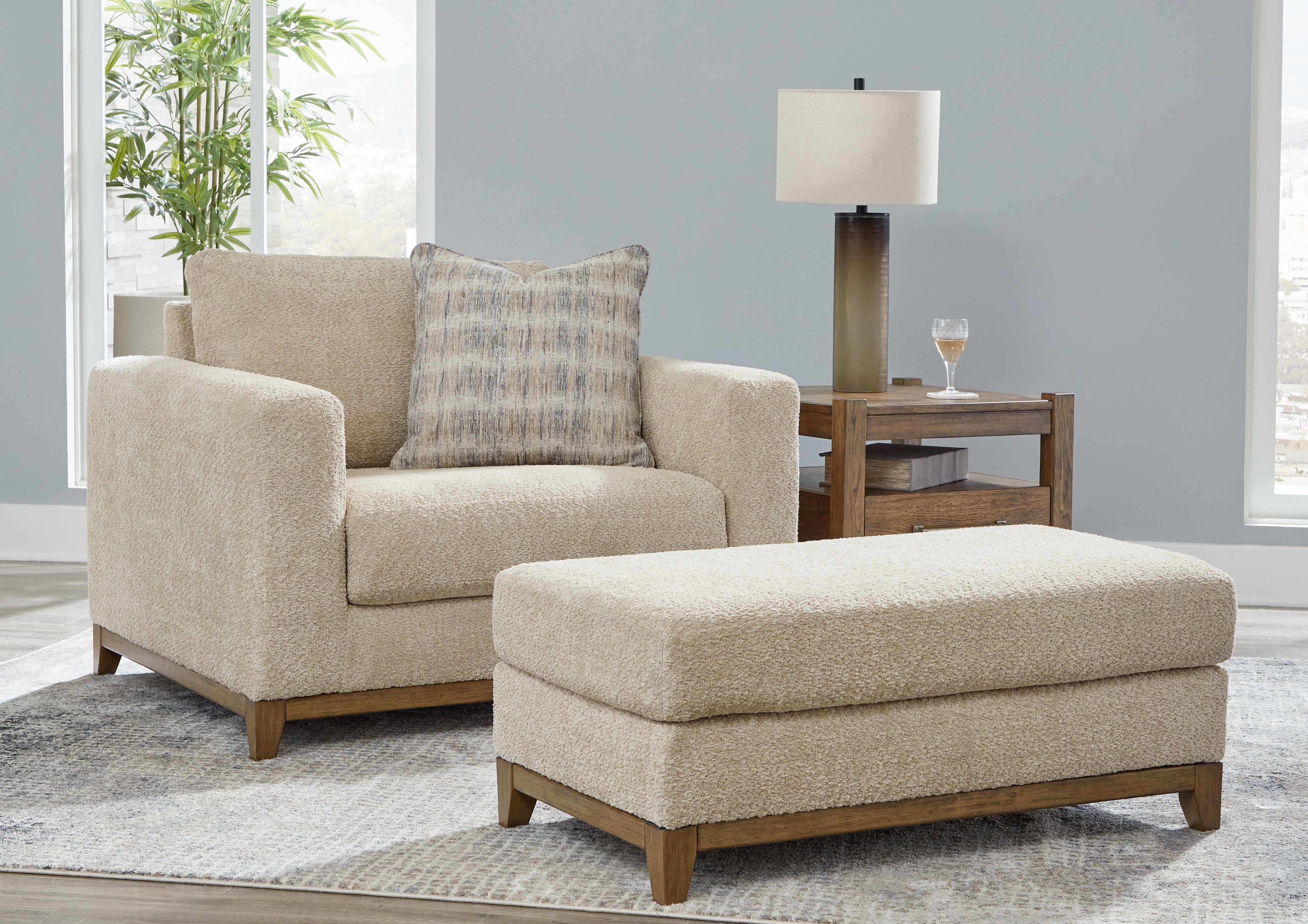 Best Furniture Outlet - Ashley Furniture - Parklynn Oversized Chair and Ottoman - Oversized Chair and Ottoman - 48902U2