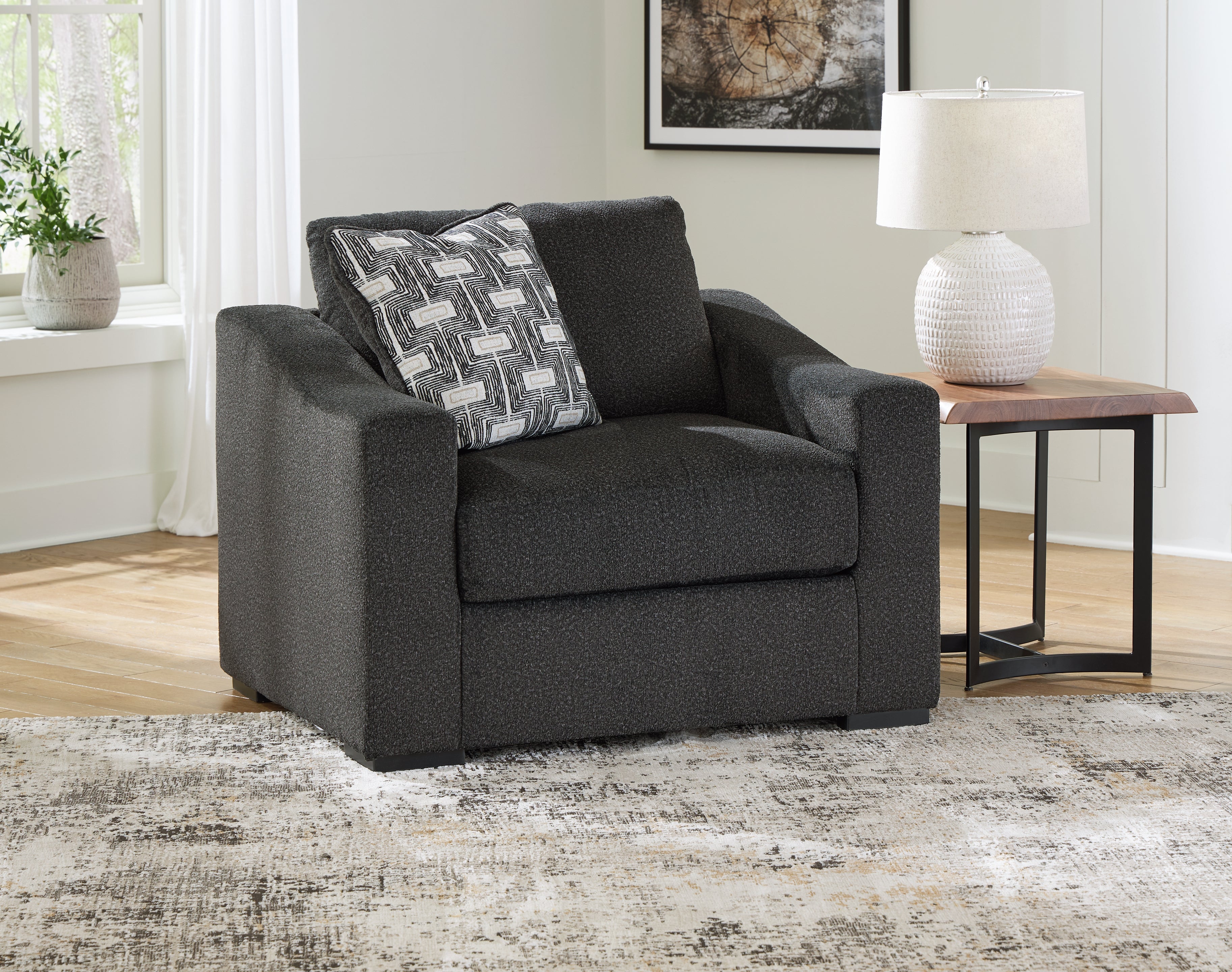 Best Furniture Outlet - Ashley Furniture - Wryenlynn Living Room - Chair and a Half / Onyx - 4940523