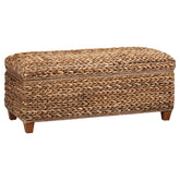 Best Furniture Outlet - Coaster - Laughton Hand-Woven Banana Leaf Storage Bench Amber - 500215