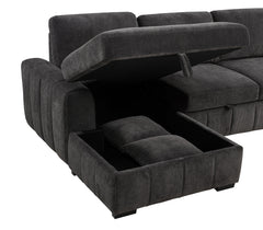 Pastrana Upholstered Sleeper Sectional Sofa LAF Chaise Grey