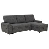 Best Furniture Outlet - Coaster - Demko Sleeper Sectional Sofa with Speaker and Storage Chaise Granite - 500355