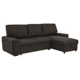 Best Furniture Outlet - Coaster - Demko Sleeper Sectional Sofa with Speaker and Storage Chaise Brown - 500356