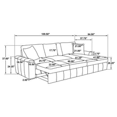 Pastrana Upholstered Sleeper Sectional Sofa RAF Chaise Grey