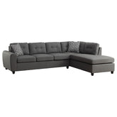 Best Furniture Outlet - Coaster - Stonenesse Upholstered Sectional Chaise Sofa Grey - 500413