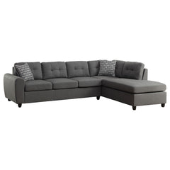 Best Furniture Outlet - Coaster - Stonenesse Upholstered Sectional Chaise Sofa Grey - 500413