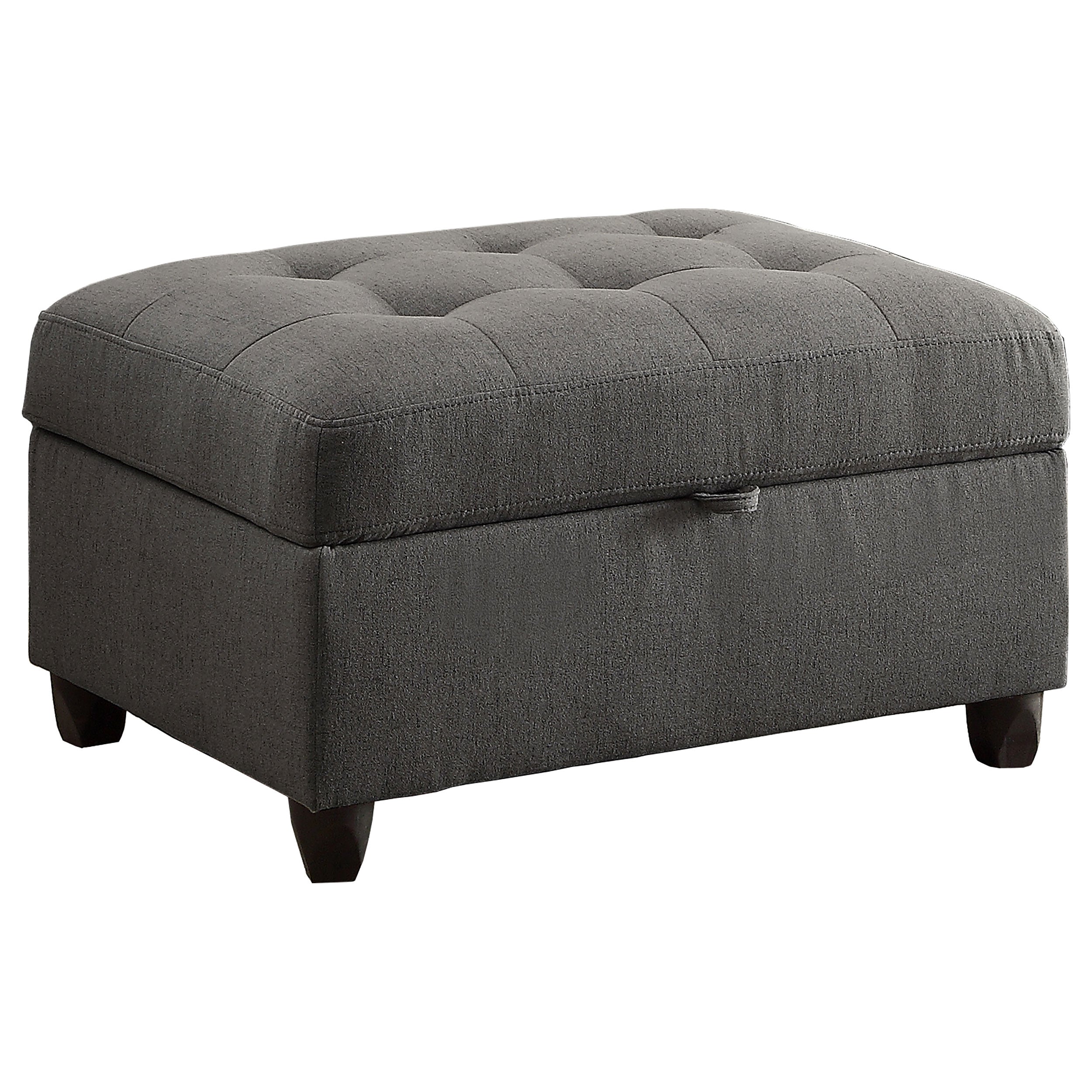 Best Furniture Outlet - Coaster - Stonenesse Rectangular Upholstered Storage Ottoman Grey - 500414