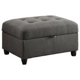 Best Furniture Outlet - Coaster - Stonenesse Rectangular Upholstered Storage Ottoman Grey - 500414
