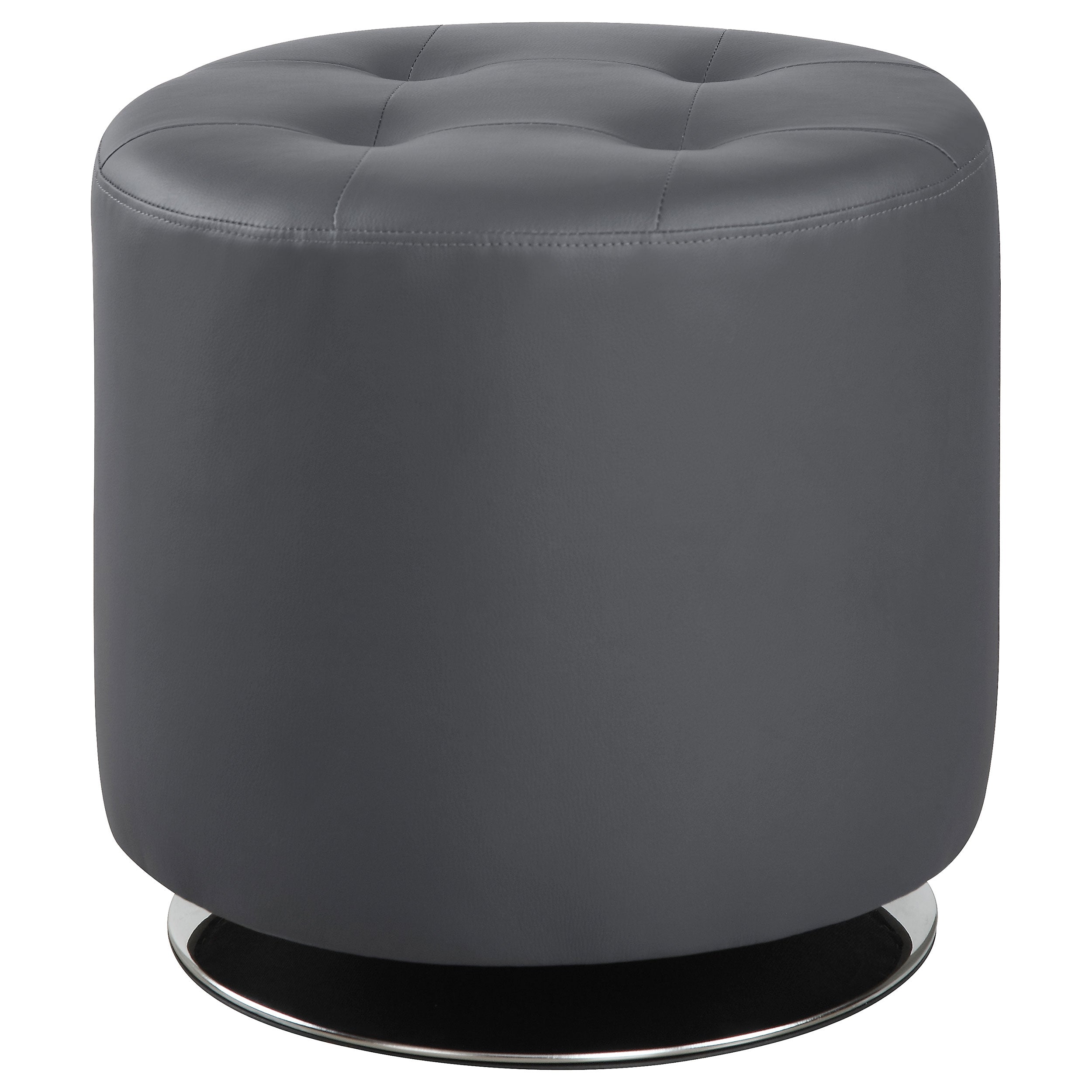 Best Furniture Outlet - Coaster - Bowman Round Upholstered Tufted Swivel Ottoman Grey - 500555